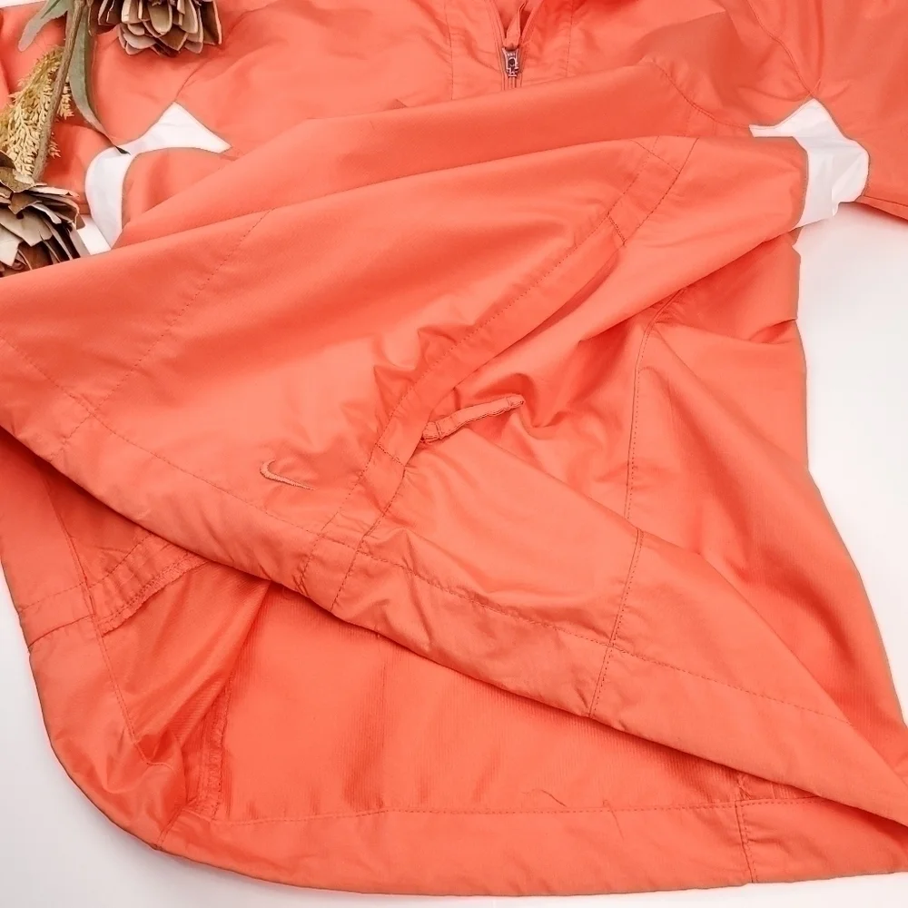 NIKE Golf Orange Wht Light Pullover Windbreaker M